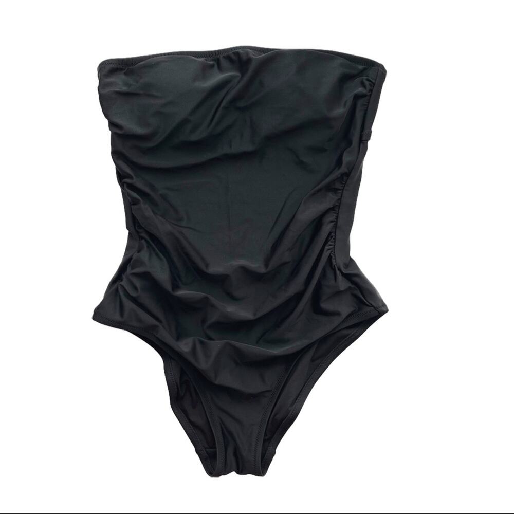 J. Crew Strapless One Piece Swimsuit Black - Picture 3 of 8